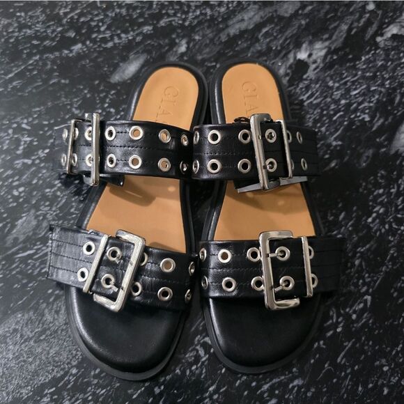 BRAND NEW BRAND NEW GIASONE BUCKLE TWO-STRAP SANDALS - Picture 2 of 15